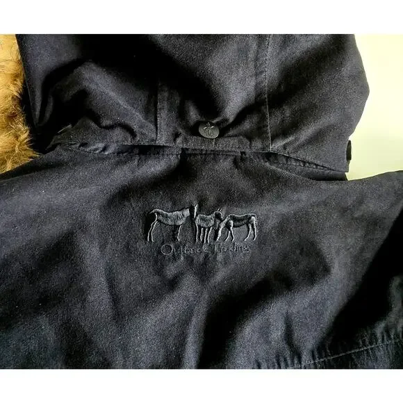 Outback Trading Co. Black Microsuede Jacket Insulated Quilted Gold Cup Women's M - Picture 10 of 10